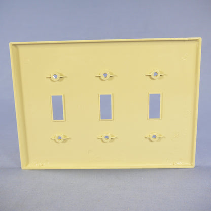 Cooper PJ3V Ivory 3-Gang Toggle Switch Unbreakable Mid-Size Wallplate Cover