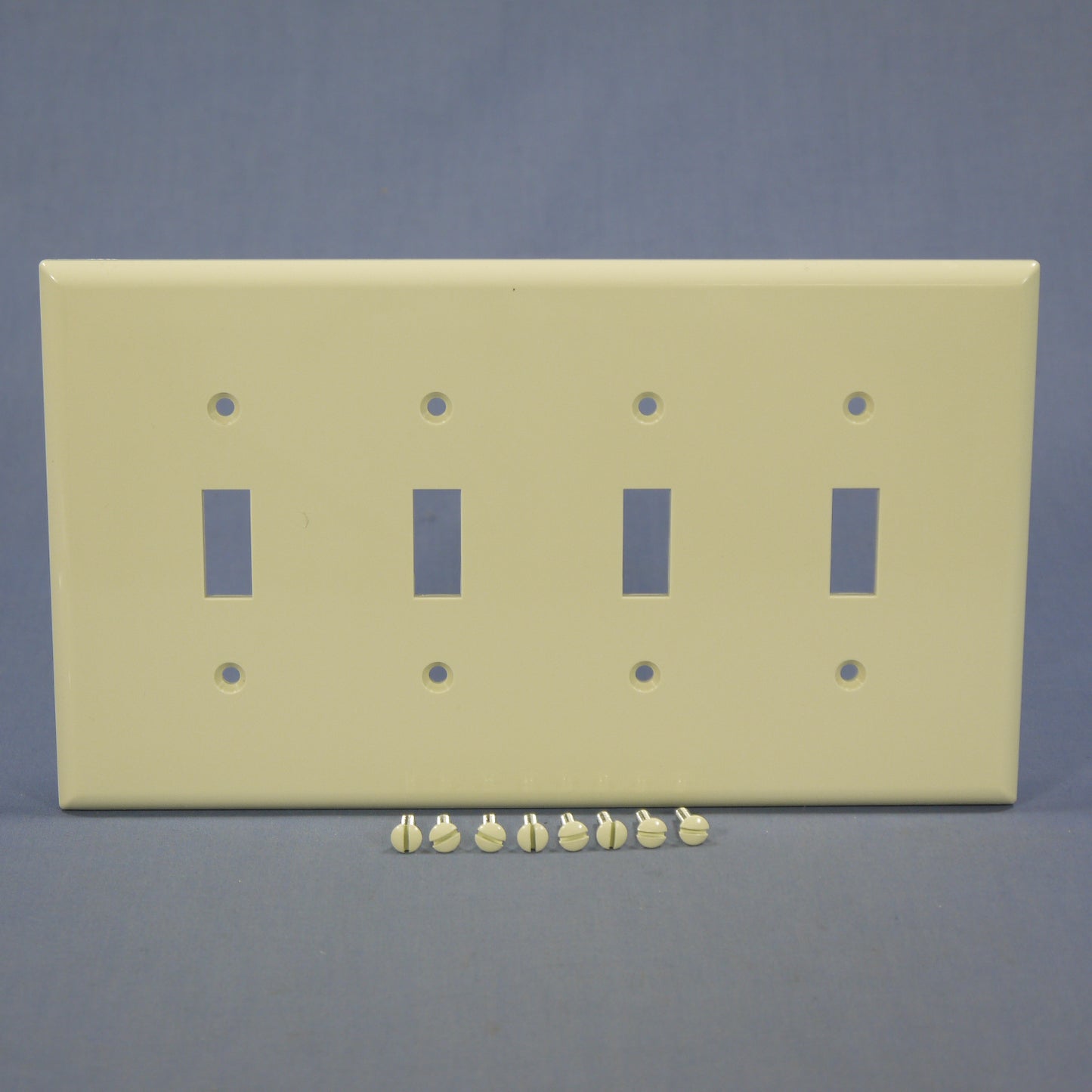 Cooper PJ4A Almond 4-Gang Unbreakable Toggle Switch Mid-Size Nylon Wallplate