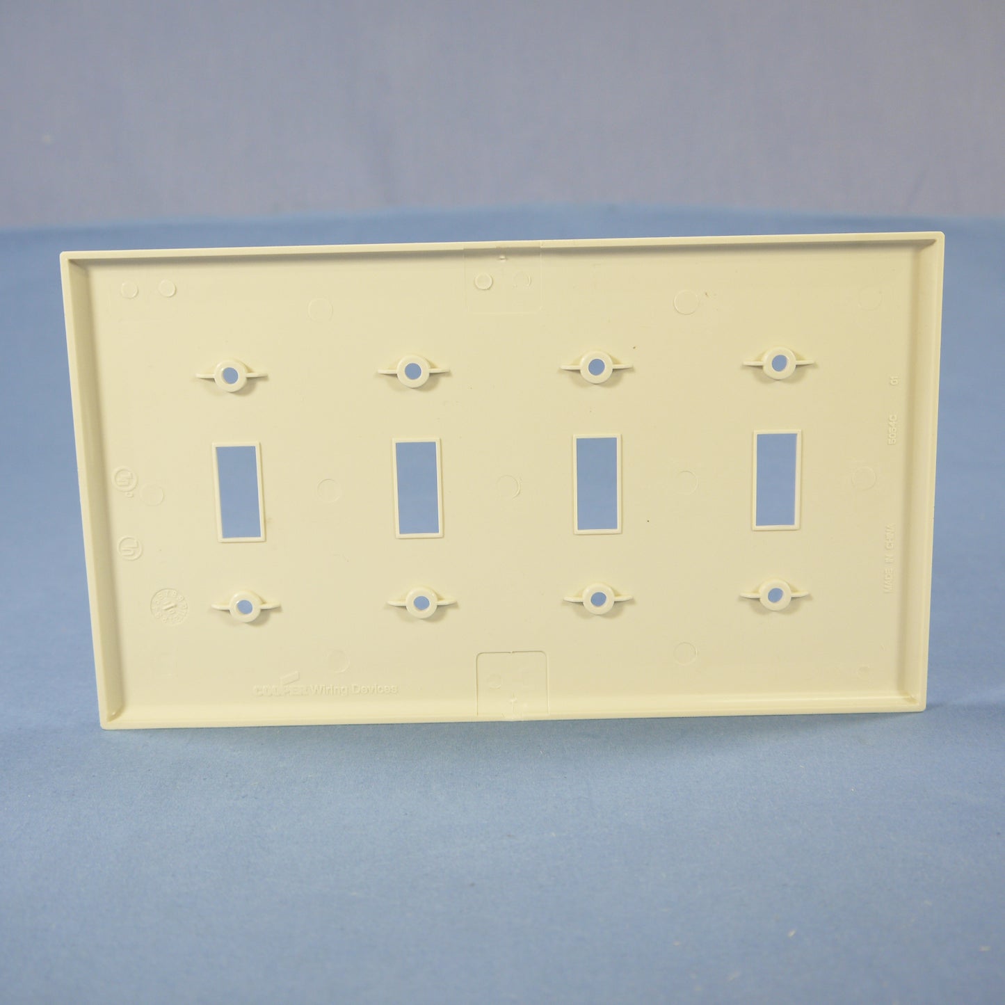 Cooper PJ4LA Light Almond 4-Gang Toggle Switch Unbreakable Mid-Size Wallplate