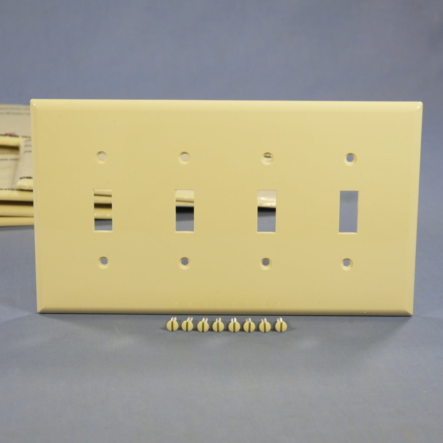 Cooper PJ4V Ivory 4-Gang Toggle Unbreakable Nylon Mid-Size Wallplate Cover 10pcs