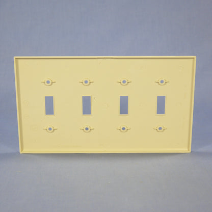 Cooper PJ4V Ivory 4-Gang Toggle Switch Unbreakable Mid-Size Wallplate Cover