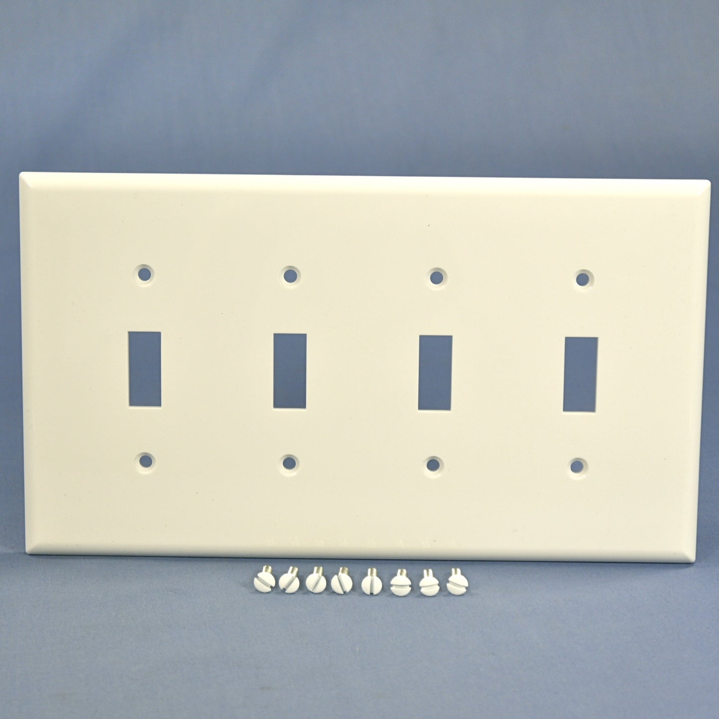 Cooper PJ4W White 4-Gang Toggle Switch Unbreakable Mid-Size Wallplate Cover