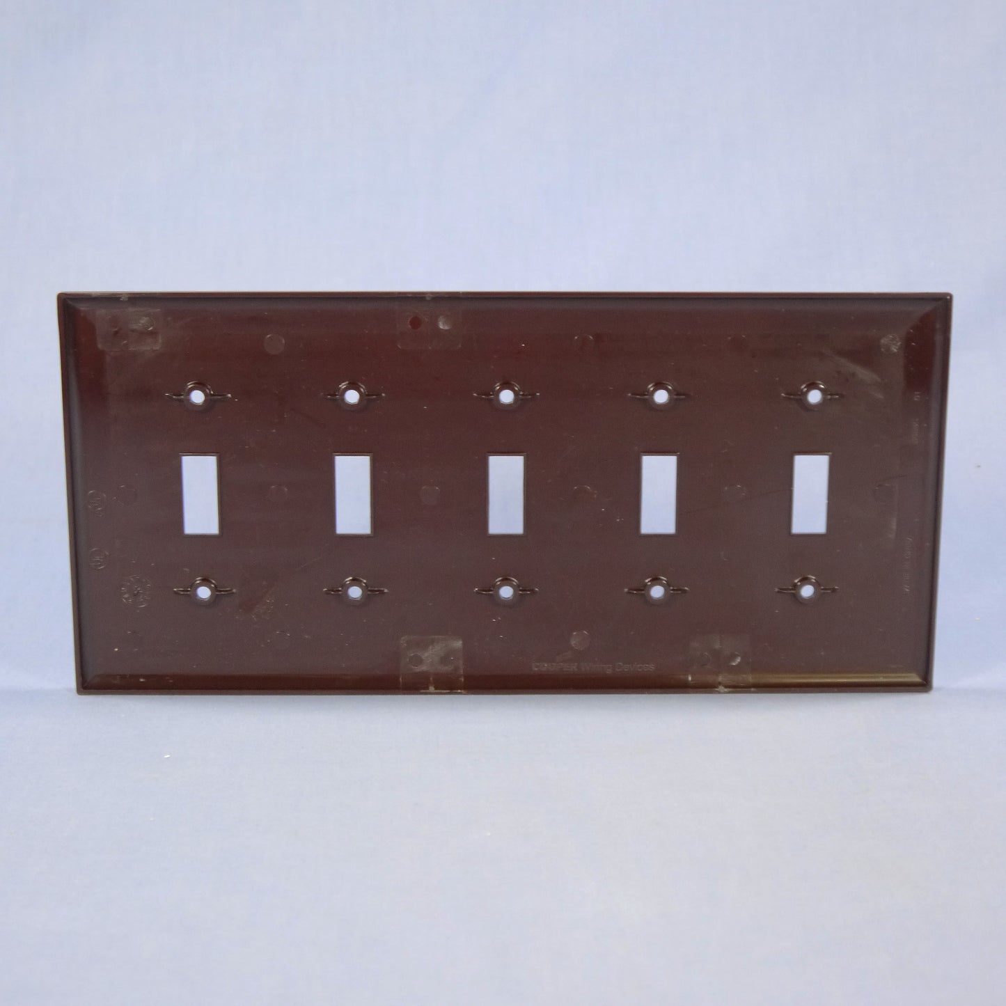 Cooper PJ5B Brown 5-Gang Mid-Size Toggle Switch Nylon Wallplate Cover 10-Pack