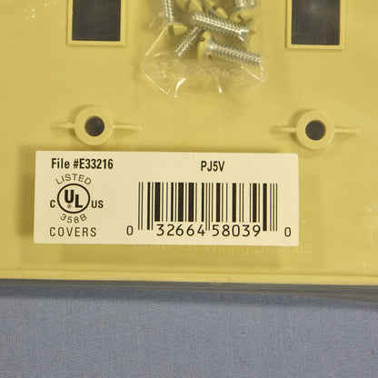 Cooper PJ5V Ivory 5-Gang Toggle Switch Unbreakable Mid-Size Wallplate Cover