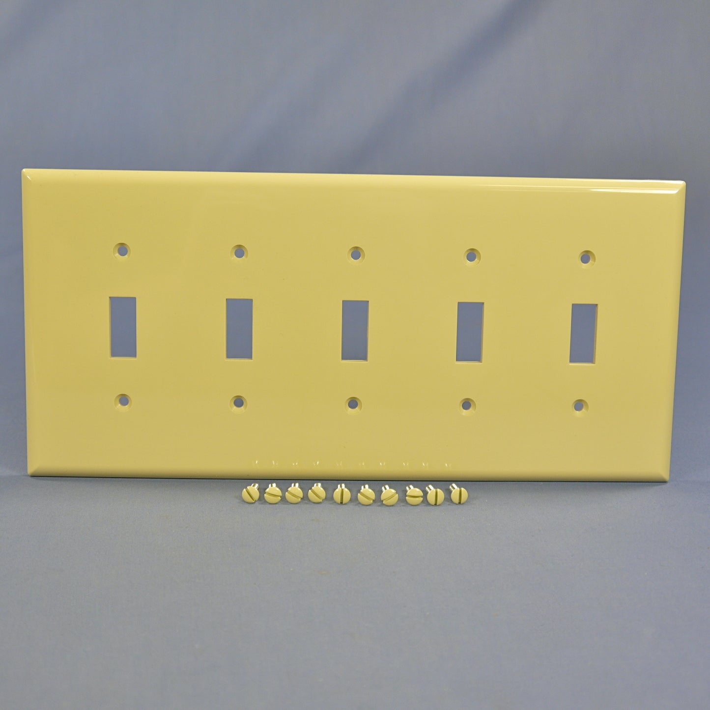 Cooper PJ5V Ivory 5-Gang Toggle Switch Unbreakable Mid-Size Wallplate Cover