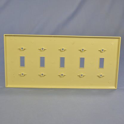 Cooper PJ5V Ivory 5-Gang Toggle Switch Unbreakable Mid-Size Wallplate Cover