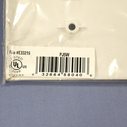 Cooper PJ5W White 5-Gang Unbreakable Toggle Switch Nylon Wallplate Midsize Cover