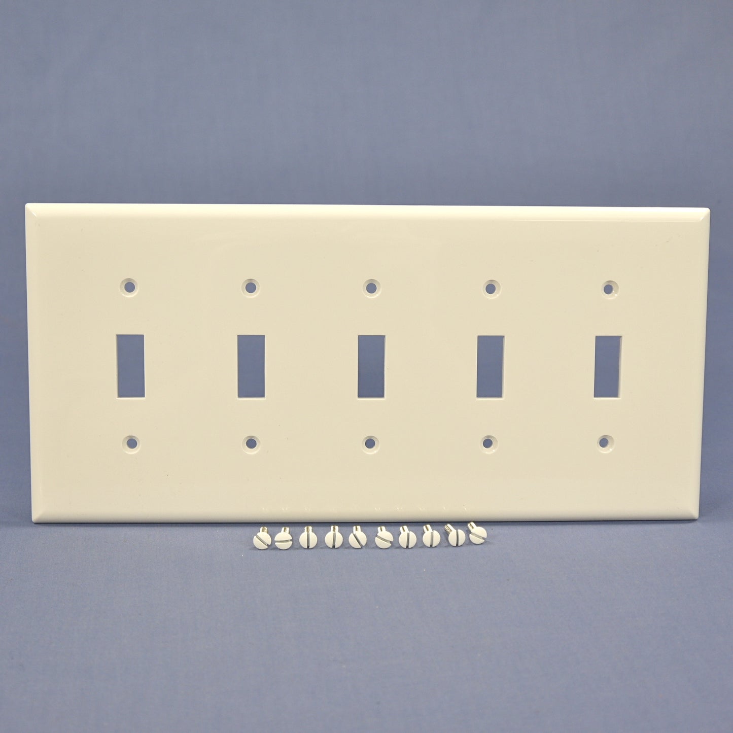Cooper PJ5W White 5-Gang Unbreakable Toggle Switch Nylon Wallplate Midsize Cover