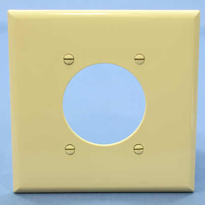 Cooper PJ703V Ivory 2-Gang 2.15" Dia Outlet Unbreakable Mid-Size Wallplate Cover