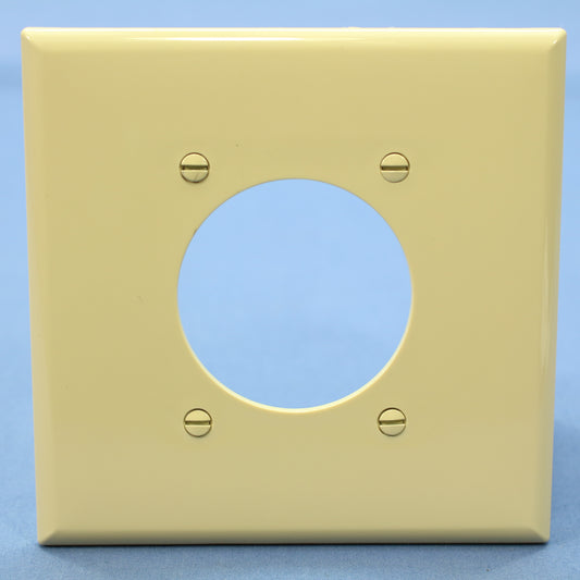 Cooper PJ703V Ivory 2-Gang 2.15" Dia Outlet Unbreakable Mid-Size Wallplate Cover