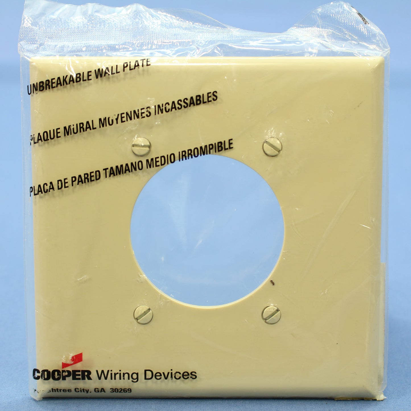 Cooper PJ703V Ivory 2-Gang 2.15" Dia Outlet Unbreakable Mid-Size Wallplate Cover