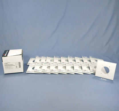 Cooper PJ703W White 2-Gang 2.15" Power Outlet Mid-Size Nylon Wallplates 20-Pack