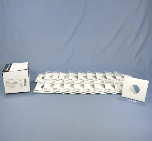 Cooper PJ703W White 2-Gang 2.15" Power Outlet Mid-Size Nylon Wallplates 20-Pack
