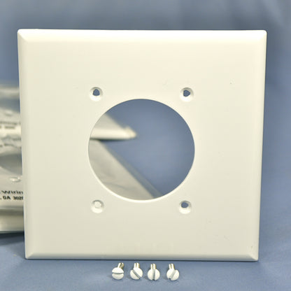Cooper PJ703W White 2-Gang 2.15" Power Outlet Mid-Size Nylon Wallplates 20-Pack