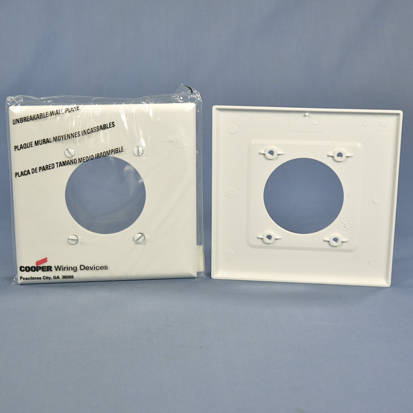 Cooper PJ703W White 2-Gang 2.15" Power Outlet Mid-Size Nylon Wallplates 20-Pack