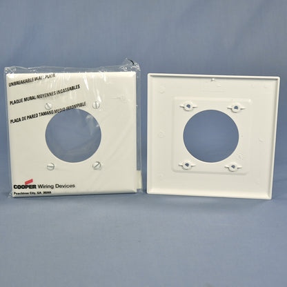 Cooper PJ703W White 2-Gang 2.15" Power Outlet Mid-Size Nylon Wallplates 20-Pack