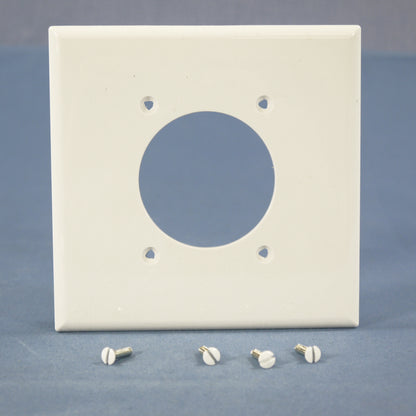 Cooper PJ703W White 2-Gang 2.15" Dia Outlet Unbreakable Mid-Size Wallplate Cover