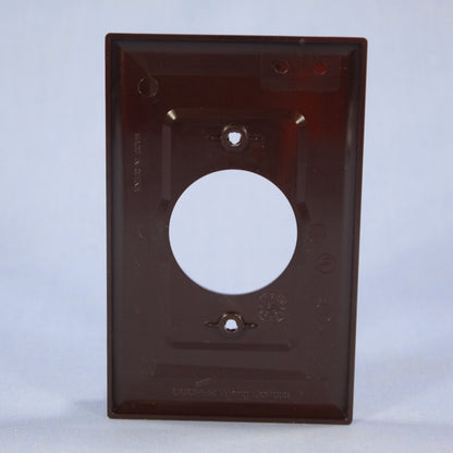 Cooper PJ720B Brown 1-Gang 20/30A Locking 1.6" Outlet Mid-Size Nylon Wallplate