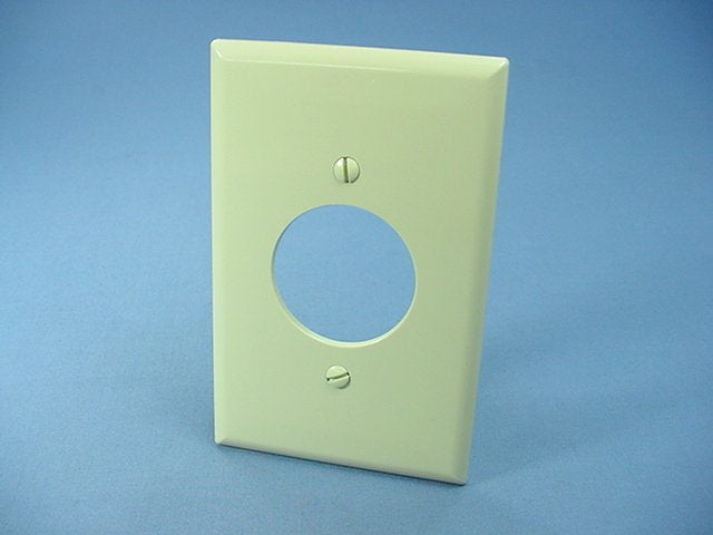 Cooper Ivory Mid-size 1G Unbreakable 20/30A Locking 1.6" Outlet Wallplate PJ720V