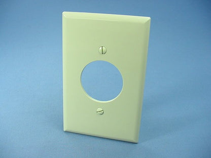 Cooper Ivory Mid-size 1G Unbreakable 20/30A Locking 1.6" Outlet Wallplate PJ720V