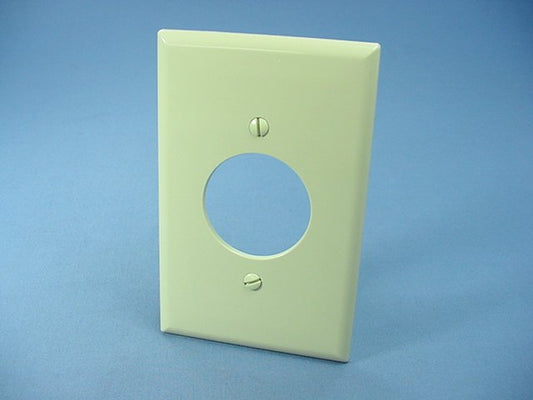 Cooper Ivory Mid-size 1G Unbreakable 20/30A Locking 1.6" Outlet Wallplate PJ720V