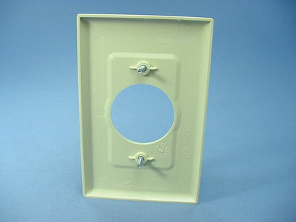 Cooper Ivory Mid-size 1G Unbreakable 20/30A Locking 1.6" Outlet Wallplate PJ720V