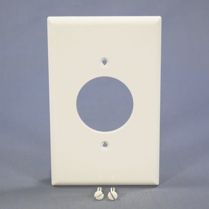 Cooper PJ720W White 1-Gang Nylon 20/30A Locking 1.6" Outlet Mid-Size Wallplate