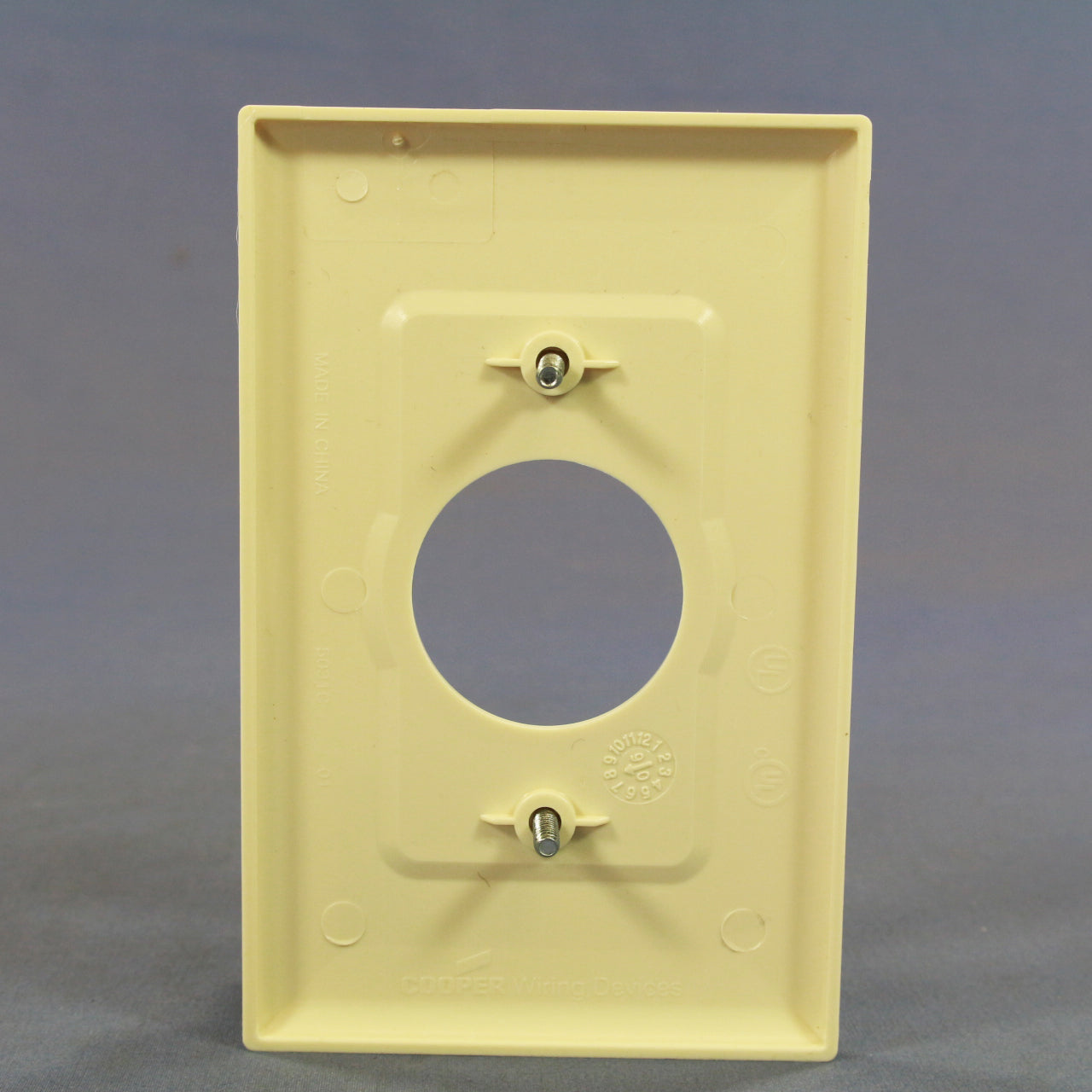 Cooper PJ7A Almond 1-Gang 1.406in. Outlet Unbreakable Mid-Size Wallplate Cover