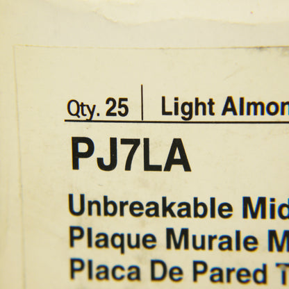 Cooper PJ7LA Lt Almond 1-Gang 1.406" Outlet Unbreakable Mid-Size Wallplate 25pc
