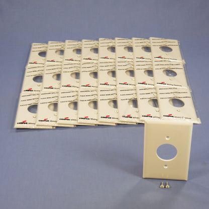 Cooper PJ7LA Lt Almond 1-Gang 1.406" Outlet Unbreakable Mid-Size Wallplate 25pc