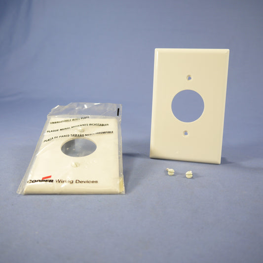 Cooper PJ7LA Lt Almond 1.406" Mid-Size Receptacle Wallplate Nylon Covers 2-Pack