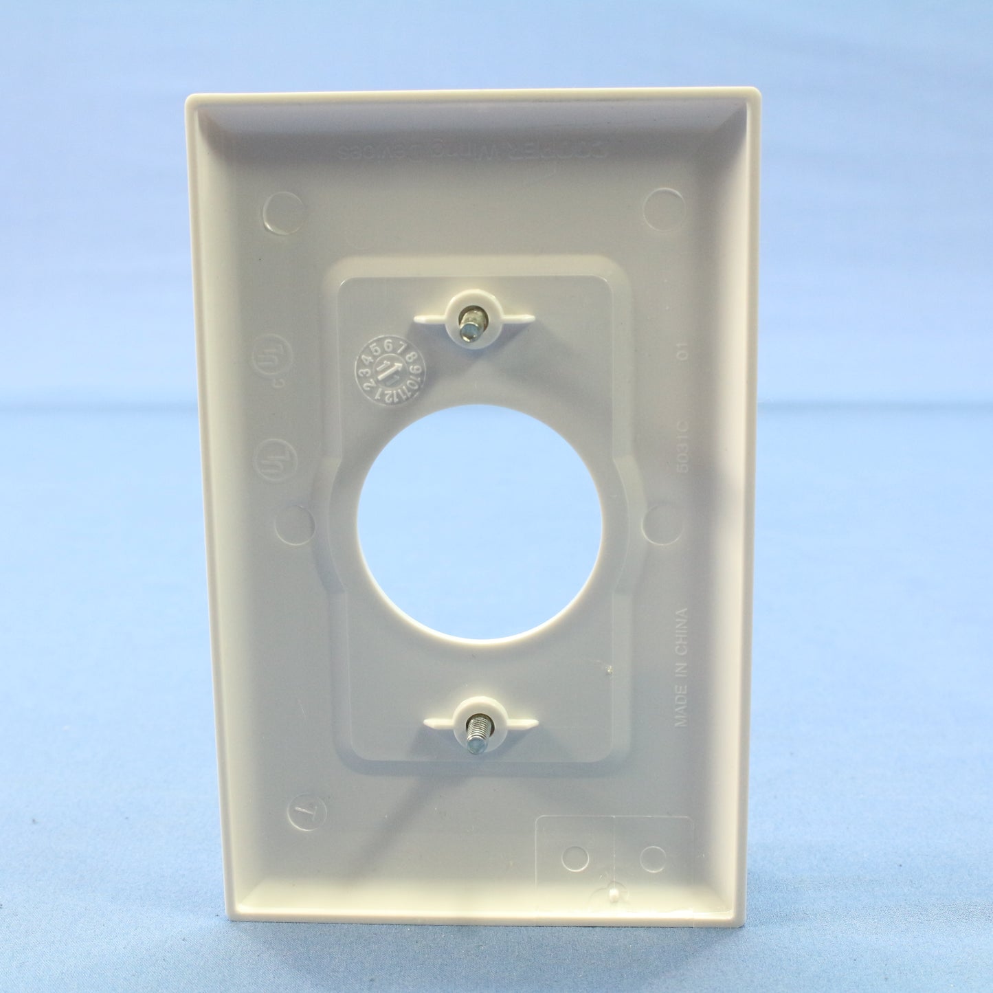 Cooper PJ7W White 1-Gang 1.406" Outlet Unbreakable Midsize Wallplate Cover 25pcs