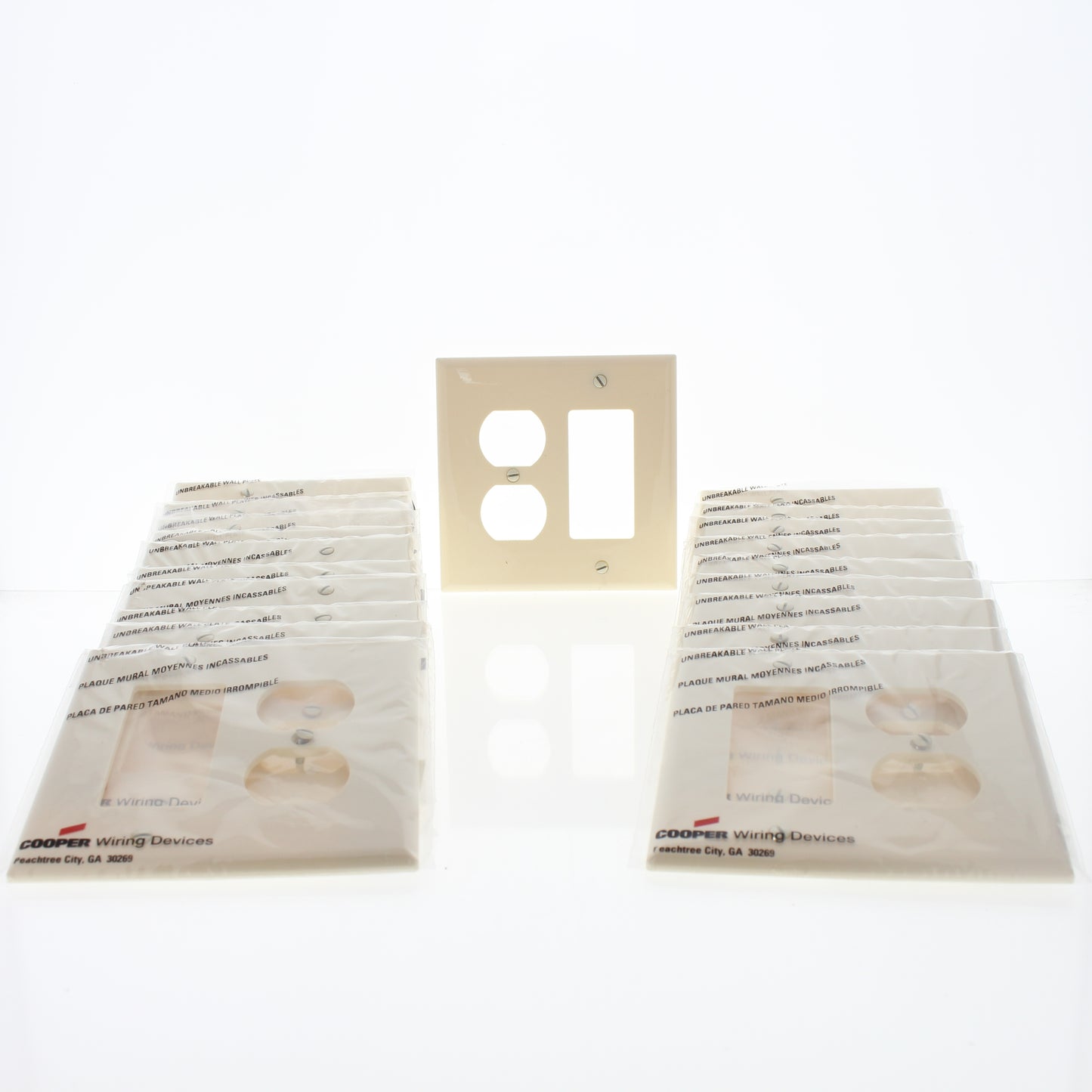Cooper PJ826A Almond 2-Gang Duplex Outlet Decorator GFCI Nylon Wallplates 20pcs