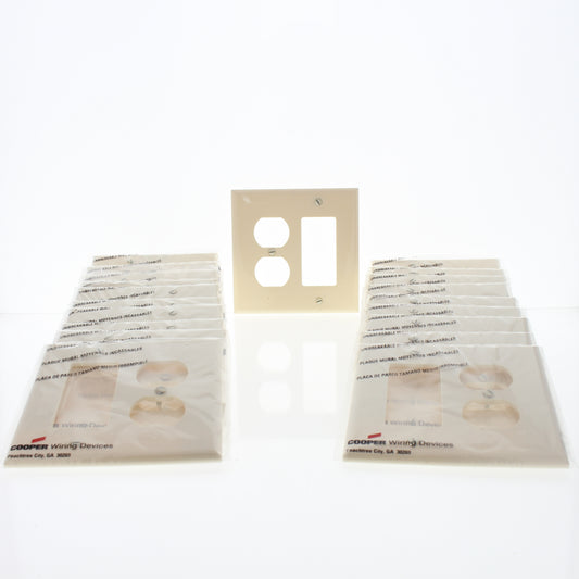Cooper PJ826A Almond 2-Gang Duplex Outlet Decorator GFCI Nylon Wallplates 20pcs