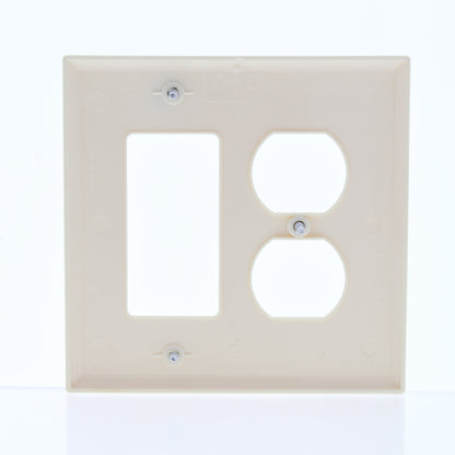 Cooper PJ826A Almond 2-Gang Duplex Outlet Decorator GFCI Nylon Wallplates 20pcs