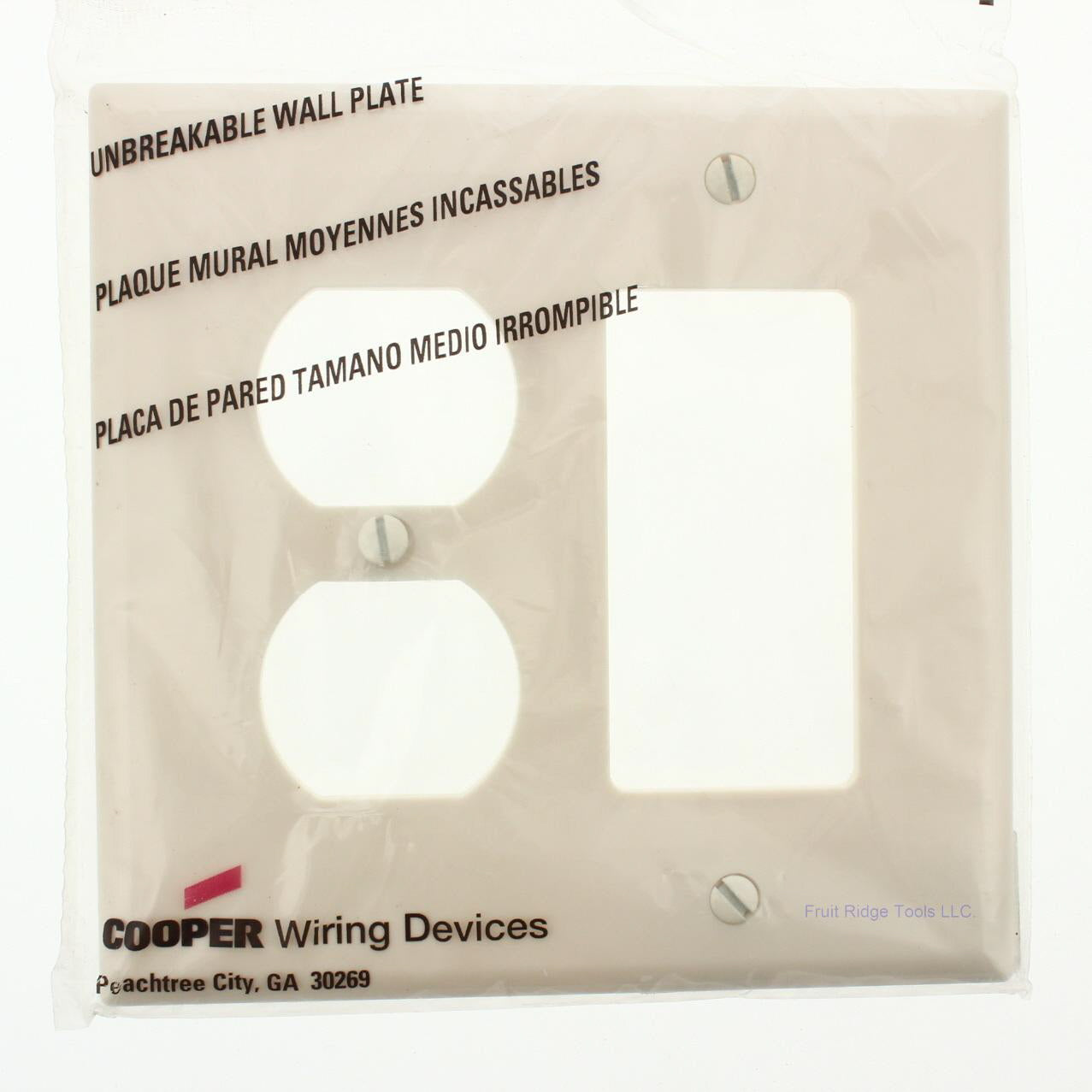 Cooper PJ826A Almond 2-Gang Unbreakable Outlet Decorator Switch GFCI Nylon Cover