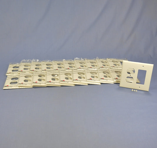 Cooper PJ826LA Lt Almond 2-Gang Duplex Decorator Unbreakable Mid-Size Cover 20pc
