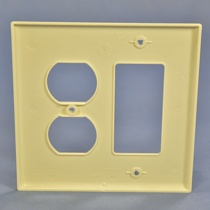 Cooper PJ826LA Light Almond 2-Gang Outlet Decorator Switch GFCI Nylon Wallplate