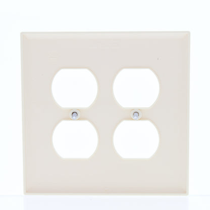 Cooper PJ82A Almond 2-Gang Duplex Outlet Unbreakable Mid-Size Wallplates 20pcs