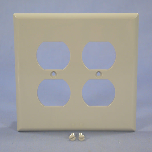 Cooper PJ82GY Gray 2-Gang Duplex Outlet Unbreakable Nylon Mid-Size Wallplate