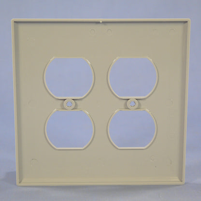 Cooper PJ82GY Gray 2-Gang Duplex Outlet Unbreakable Nylon Mid-Size Wallplate