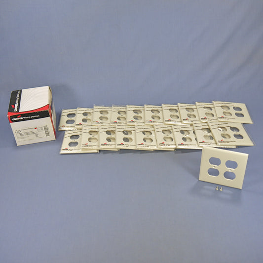 Cooper PJ82LA Light Almond 2-Gang Duplex Unbreakable Mid-Size Wallplate 20pcs
