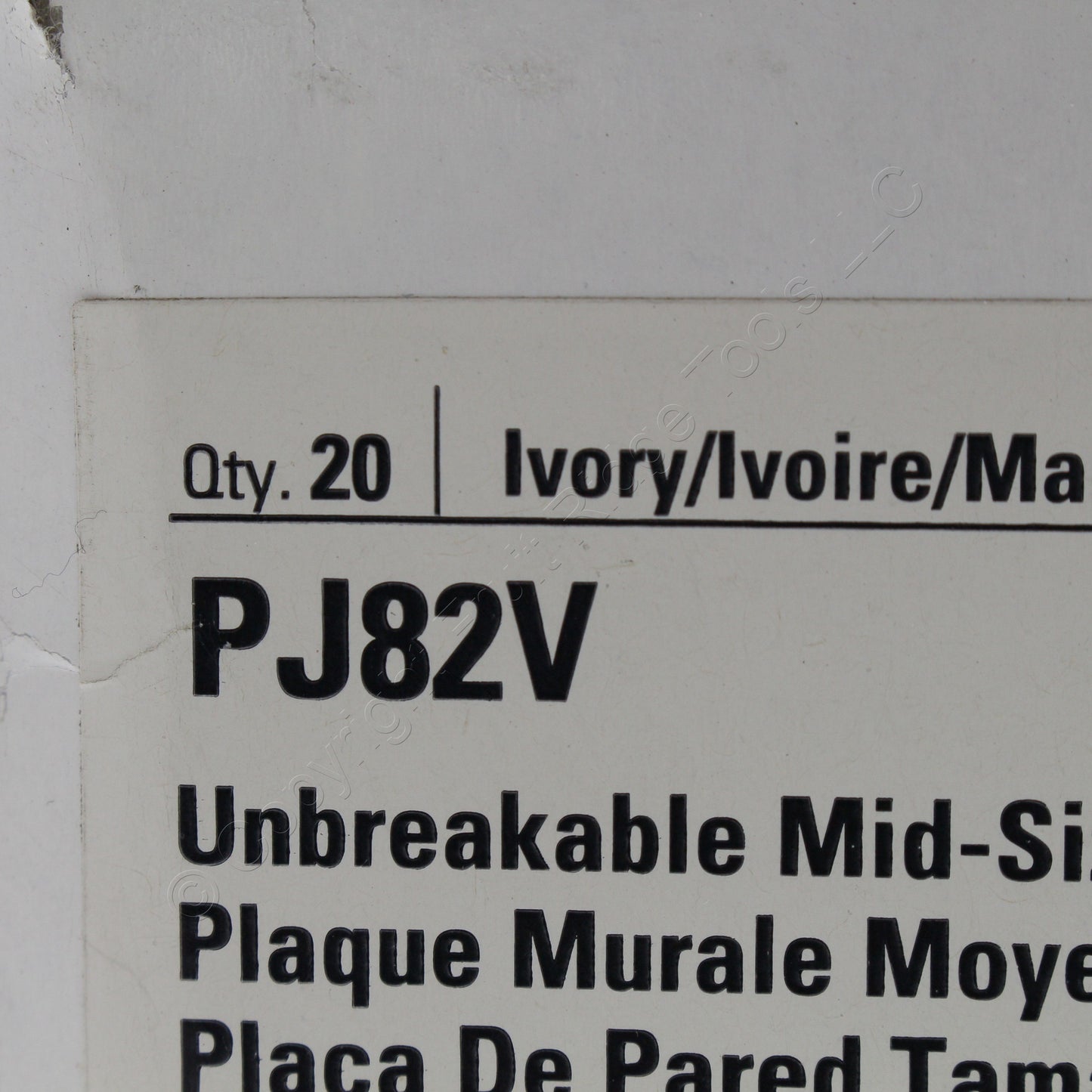 Cooper PJ82V Ivory 2-Gang Duplex Outlet Unbreakable Mid-Size Wallplates 20pcs