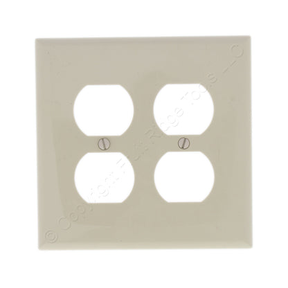 Cooper PJ82V Ivory 2-Gang Duplex Outlet Unbreakable Mid-Size Wallplates 20pcs