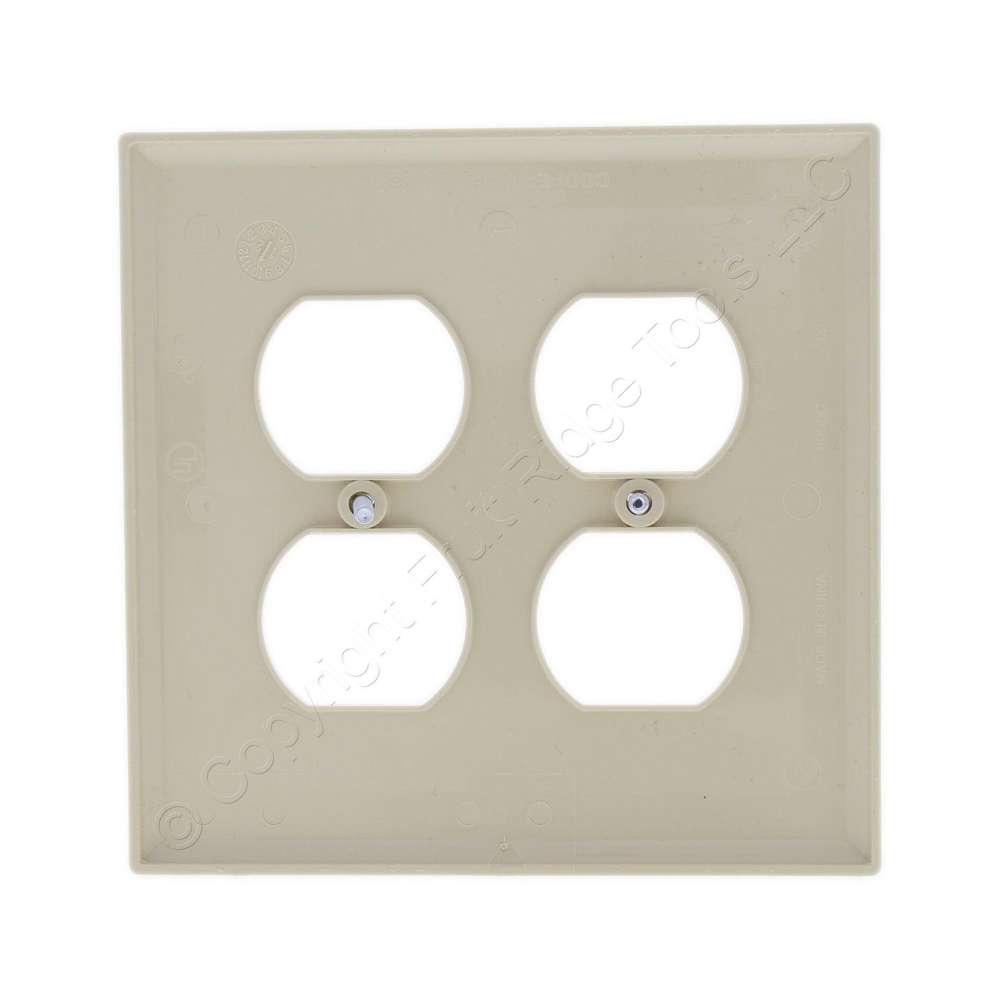 Cooper PJ82V Ivory 2-Gang Duplex Outlet Unbreakable Mid-Size Wallplates 20pcs