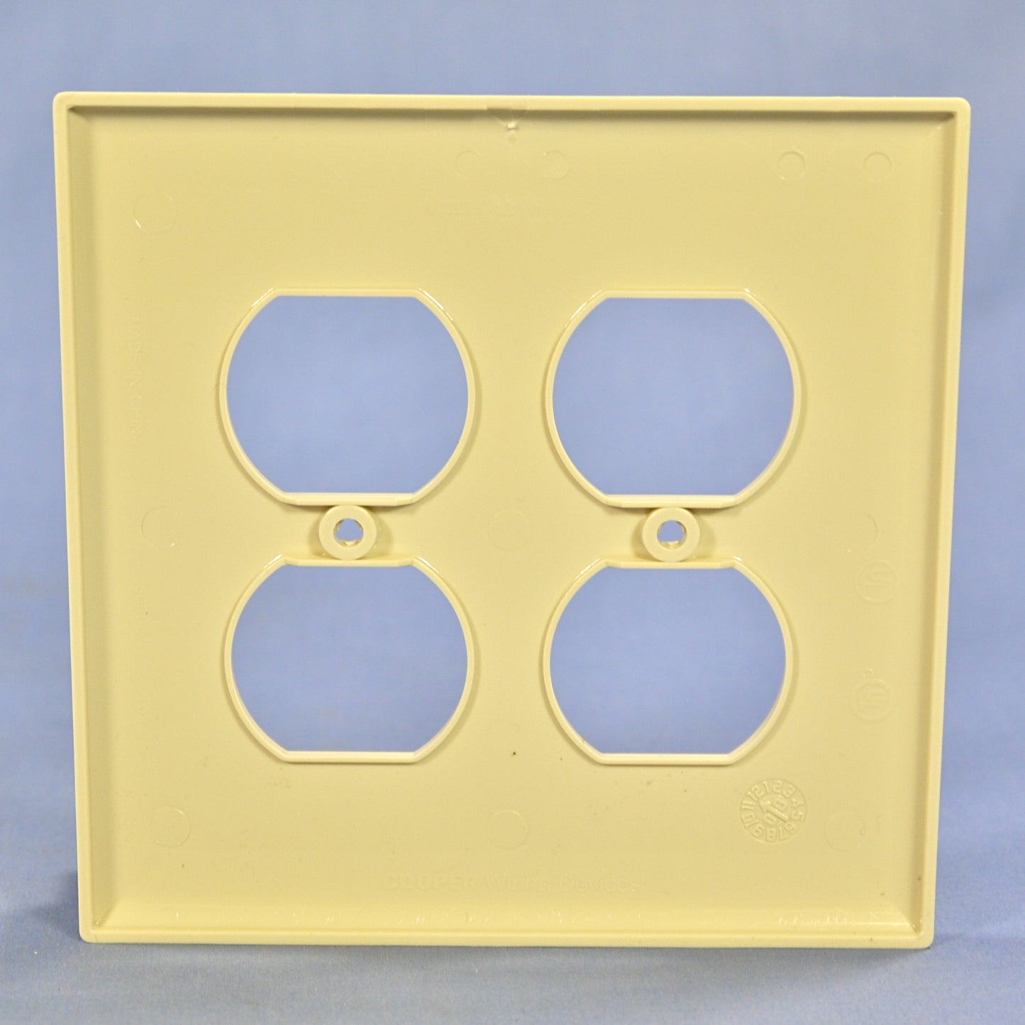 Cooper PJ82V Ivory 2-Gang Duplex Outlet Unbreakable Nylon Mid-Size Wallplate