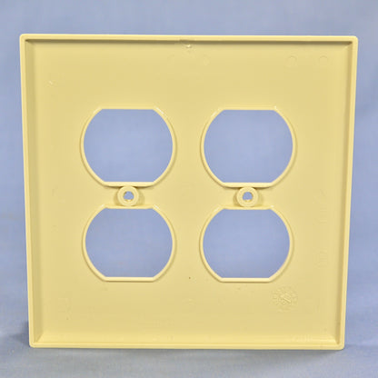 Cooper PJ82V Ivory 2-Gang Duplex Outlet Unbreakable Nylon Mid-Size Wallplate