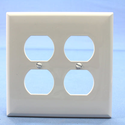 Cooper PJ82W White 2-Gang Duplex Outlet Unbreakable Mid-Size Wallplates 20pcs