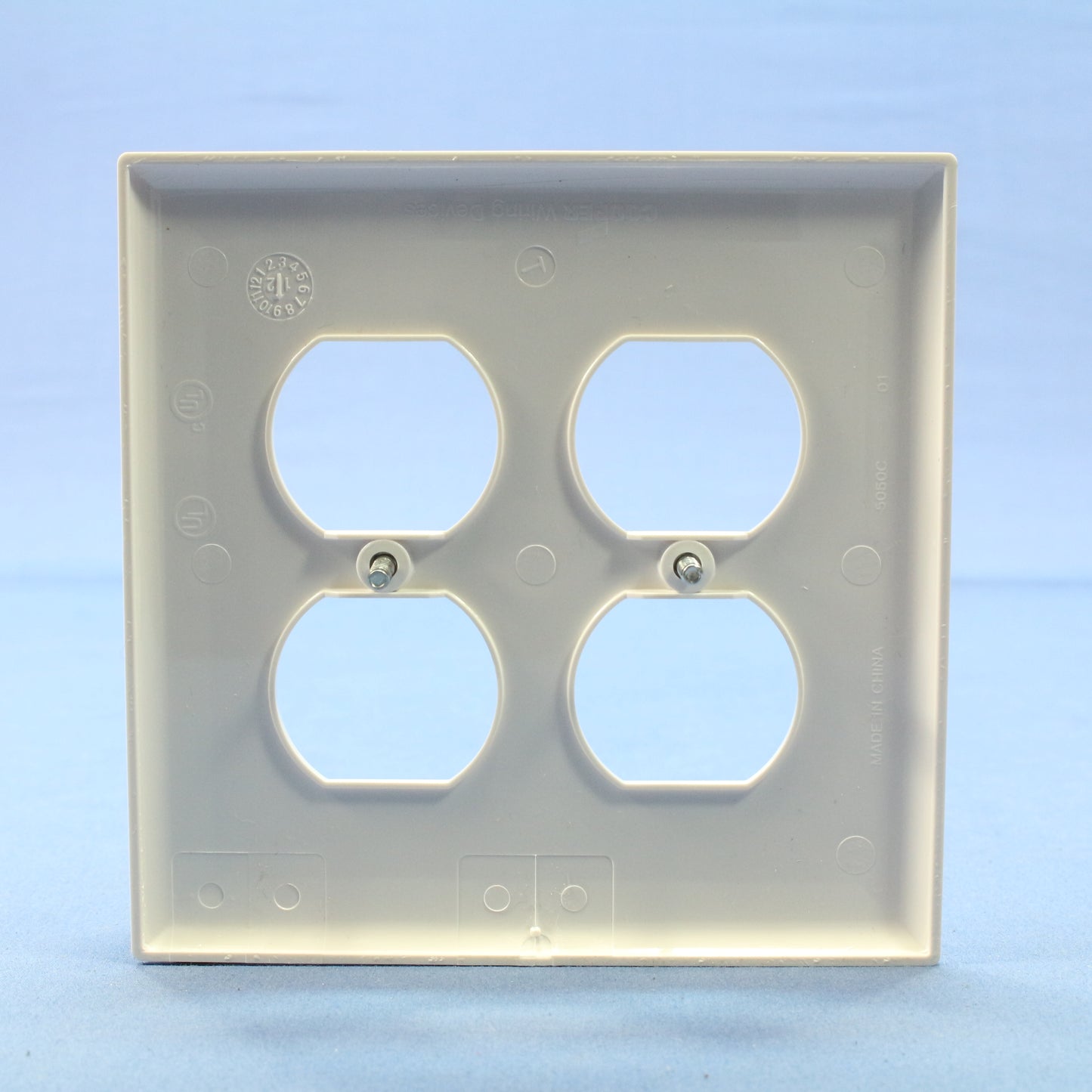 Cooper PJ82W White 2-Gang Duplex Outlet Unbreakable Mid-Size Wallplates 20pcs