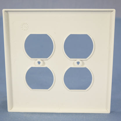 Cooper PJ82W White 2-Gang Duplex Outlet Unbreakable Nylon Mid-Size Wallplate